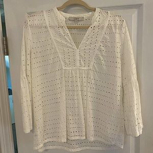 White cut out flowy top